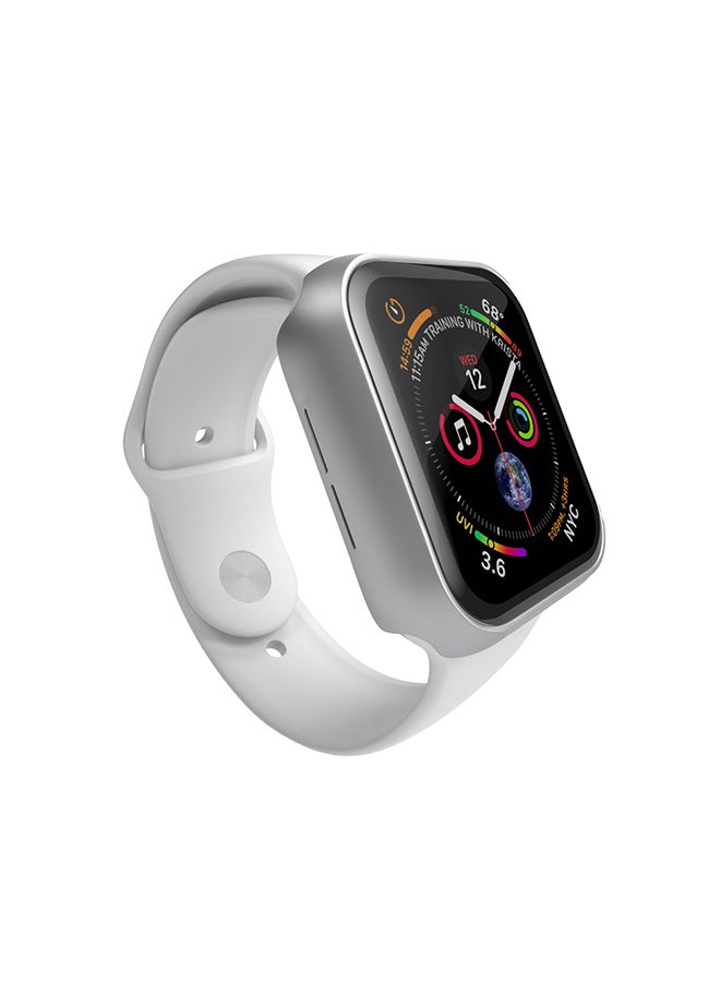 HYPHEN - Shock Proof Watch Protectors With Scratch Resistance, Sleek Design And Touch Sensitive Tempered Glass For Apple Watch Series 6/5/4/SE - 40mm Silver - Image 1