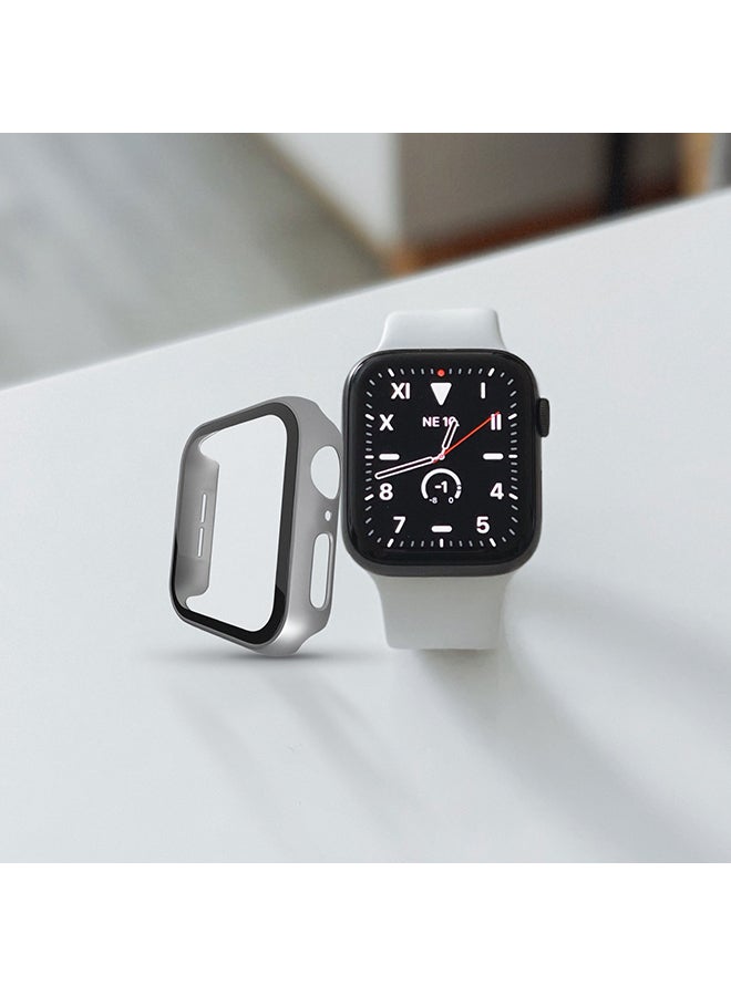 HYPHEN - Shock Proof Watch Protectors With Scratch Resistance, Sleek Design And Touch Sensitive Tempered Glass For Apple Watch Series 6/5/4/SE - 40mm Silver - Image 1