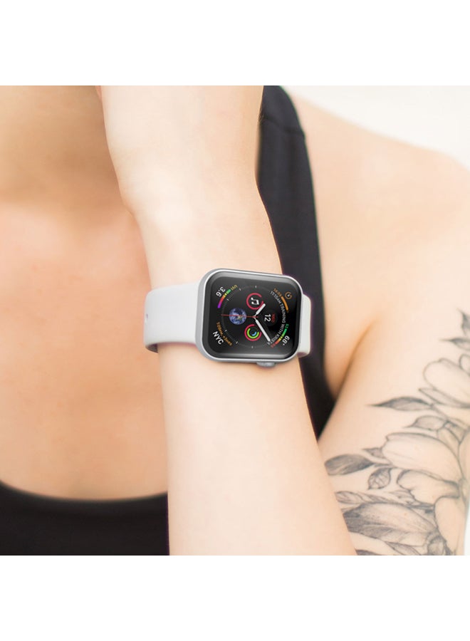HYPHEN - Shock Proof Watch Protectors With Scratch Resistance, Sleek Design And Touch Sensitive Tempered Glass For Apple Watch Series 6/5/4/SE - 40mm Silver - Image 1