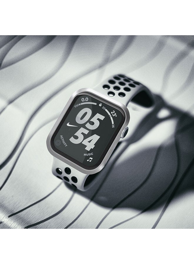 HYPHEN - Shock Proof Watch Protectors With Scratch Resistance, Sleek Design And Touch Sensitive Tempered Glass For Apple Watch Series 6/5/4/SE - 40mm Silver - Image 1