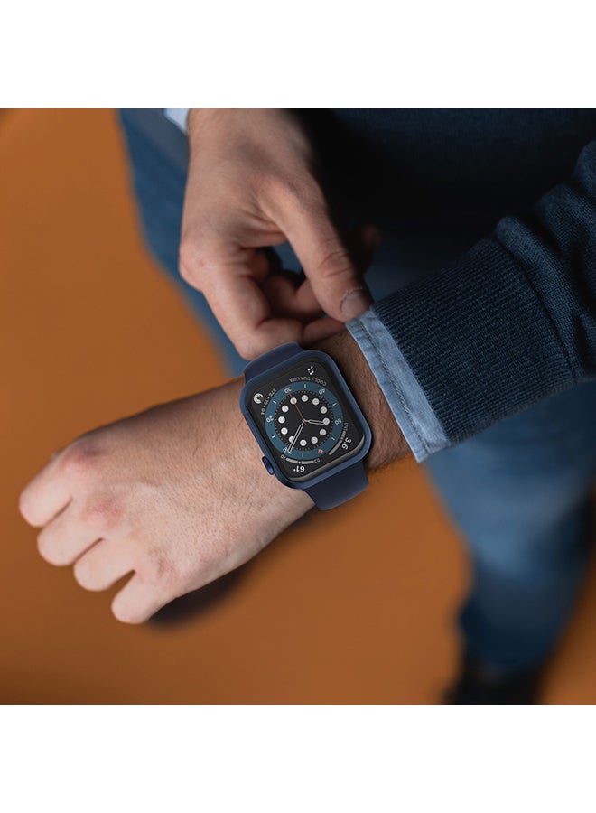 Shock Proof Watch Protectors With Touch Sensitive Tempered Glass For Apple Watch Series 6/5/4/SE - 40mm Blue