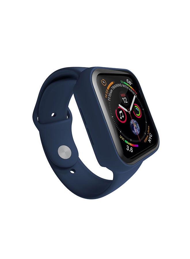 Shock Proof Watch Protectors With Touch Sensitive Tempered Glass For Apple Watch Series 6/5/4/SE - 40mm Blue