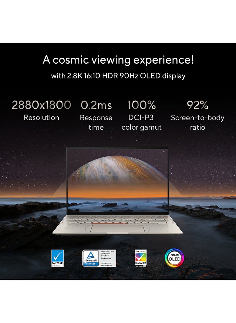 ASUS - ZenBook 14X OLED Space Edition With 14-Inch 2.8K OLED Display, Touch Screen / Core i7-12700H Processor / 16GB RAM / 1TB SSD / Intel Iris Xe Graphics / Win11 / English/Arabic Zero-G Titanium - Image 1