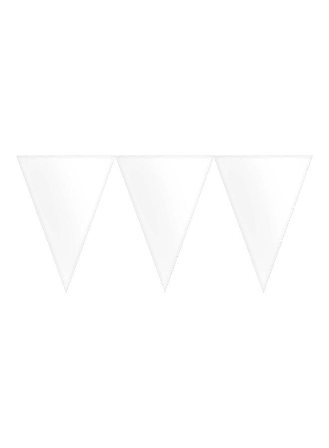Amscan White Paper Pennant Banner - Image 1