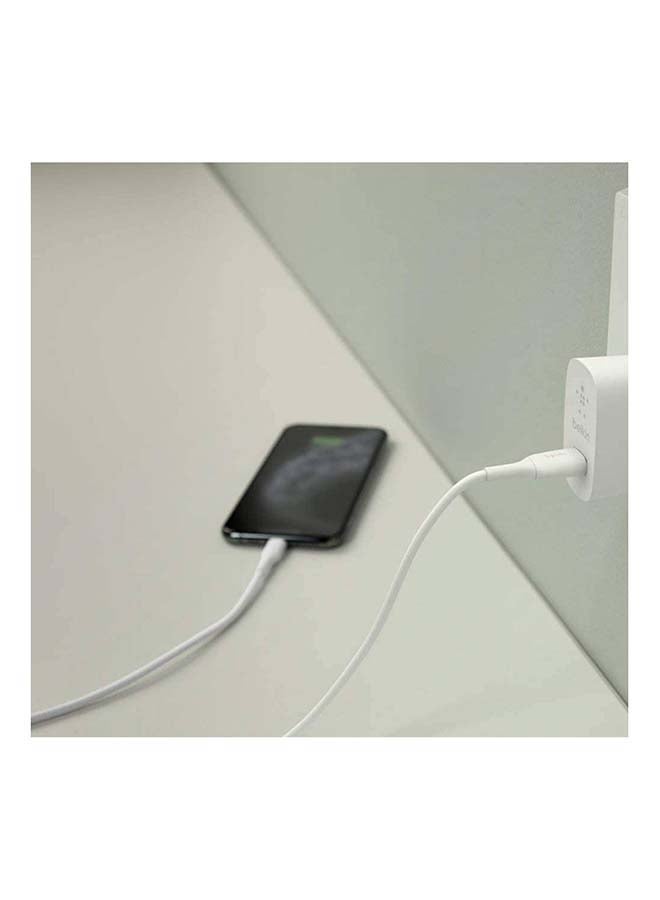 belkin - USB-A Wall Charger 12W With Lightning Cable 1m White - Image 1