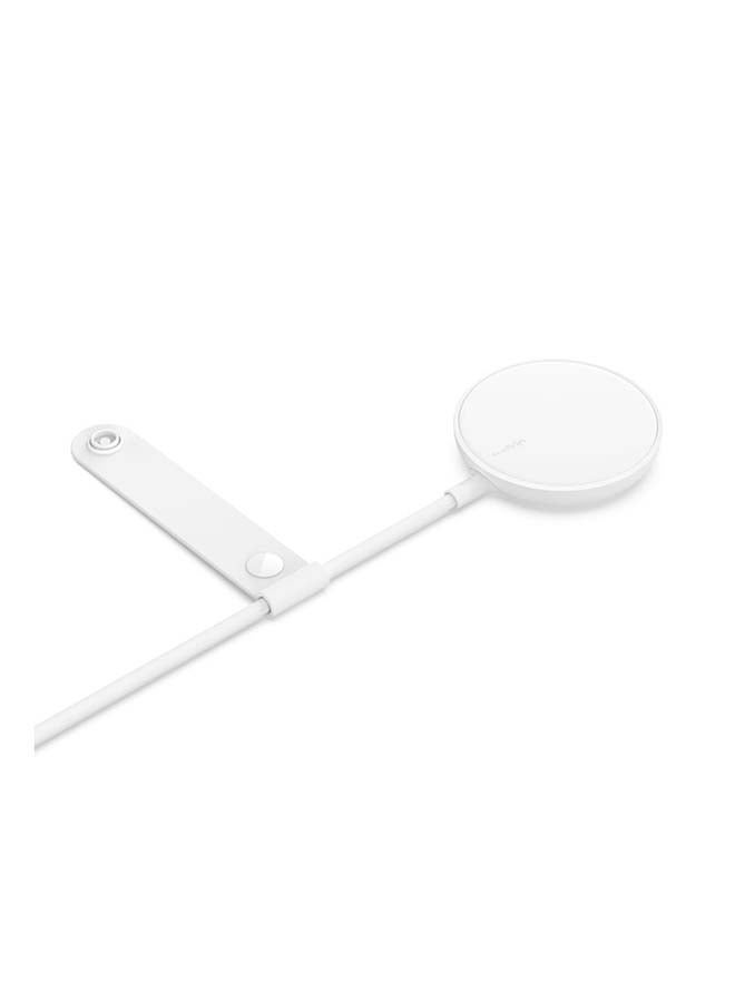 belkin - MagSafe Charger, Magnetic Wireless Phone Charging Pad (20W Power Adapter Included with 2M Extra-Long Cable for iPhone 14, 13 and 12 Series and Other MagSafe Enabled Devices) White - Image 1