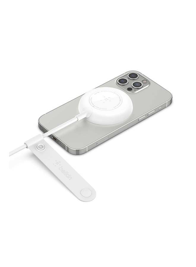 belkin - MagSafe Charger, Magnetic Wireless Phone Charging Pad (20W Power Adapter Included with 2M Extra-Long Cable for iPhone 14, 13 and 12 Series and Other MagSafe Enabled Devices) White - Image 1