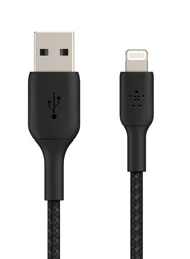 belkin - Braided iPhone Charging Cable, USB A To Lightning Cable (Boost Charge To USB For iPhone, iPad, Airpods) MFI-Certified Apple Cable, (1 M, ) Black - Image 1