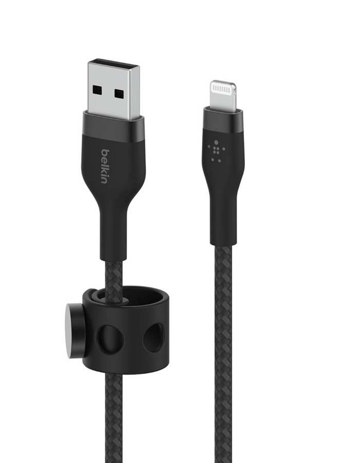 belkin Braided Silicone Boost Charge Pro Flex USB-A to Lightning Cable 1m Black - Image 3