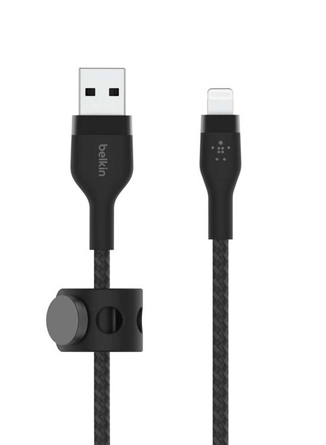 belkin Braided Silicone Boost Charge Pro Flex USB-A to Lightning Cable 1m Black - Image 2