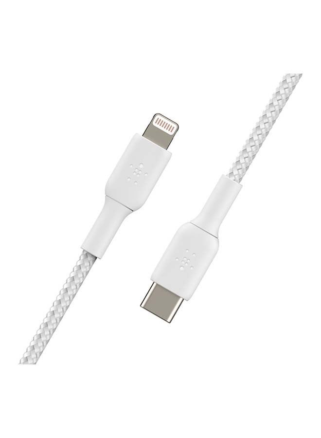 belkin Braided USB-C to Lightning Cable (iPhone Fast Charging Cable for iPhone 14, 13, 12 or earlier) Boost Charge MFi-Certified iPhone USB-C Cable 2m White  - Image 4