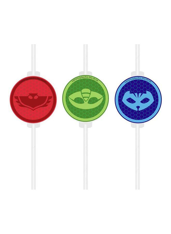 Amscan 4 Piece PJ Masks Drinking Straws - Image 1