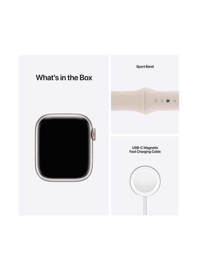 Apple Watch Series 7 GPS 45mm Aluminium Case with Sport Band Starlight - Image 5