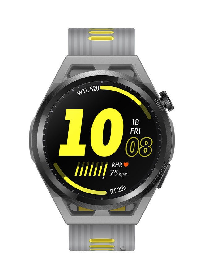 HUAWEI - GT Runner Smartwatch Durable Polymer Fiber Case Real-Time Heart Rate Monitoring, Marathon Runway-Level Locating Grey Soft Silicon Strap - Image 1