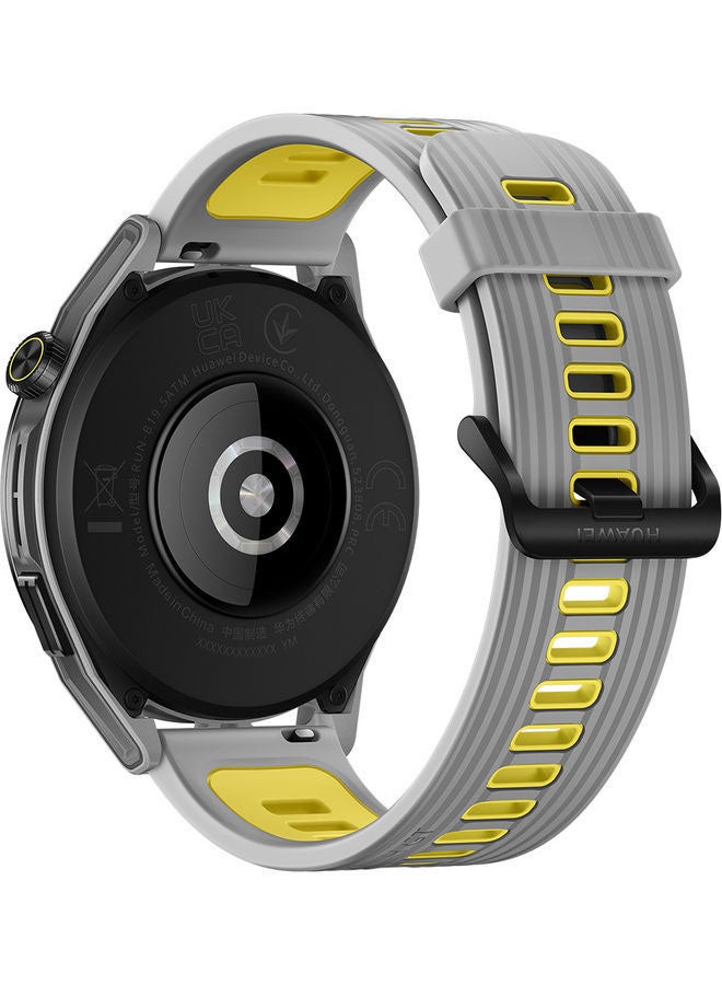 HUAWEI - GT Runner Smartwatch Durable Polymer Fiber Case Real-Time Heart Rate Monitoring, Marathon Runway-Level Locating Grey Soft Silicon Strap - Image 1