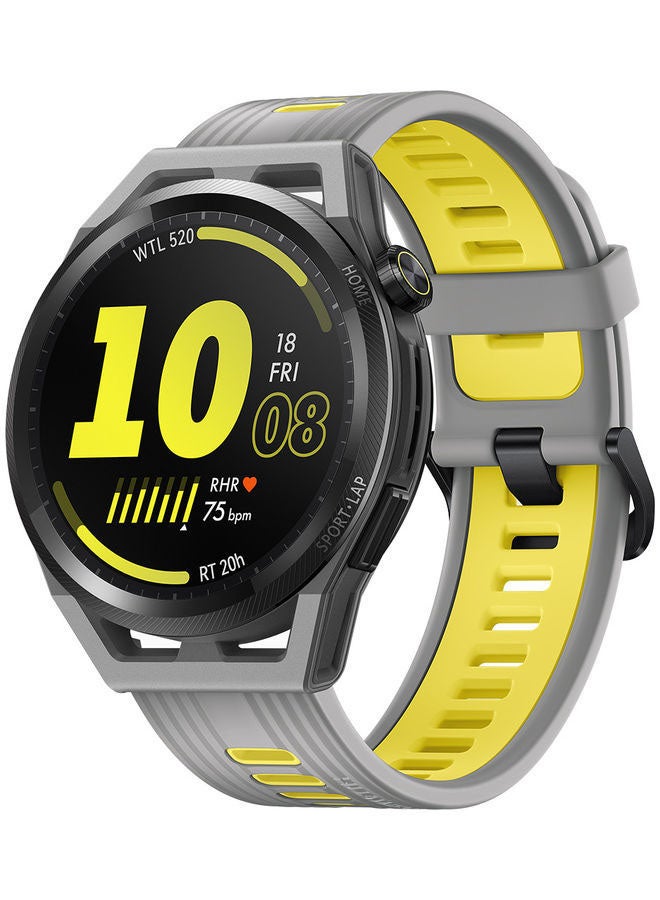 HUAWEI - GT Runner Smartwatch Durable Polymer Fiber Case Real-Time Heart Rate Monitoring, Marathon Runway-Level Locating Grey Soft Silicon Strap - Image 1