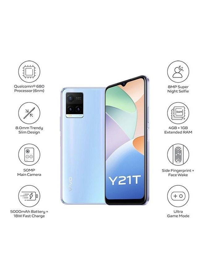 vivo - Y21T Dual SIM Pearl White 4GB RAM 128GB 4G LTE - Middle East Version - Image 1