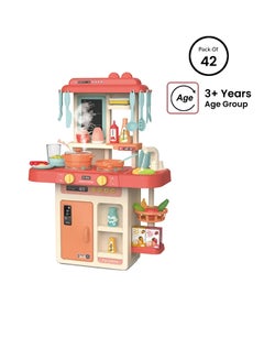 42-Piece Fashion Pretend Beautiful Kitchen Play Set Toy With Light And Sound 45.5x22x63cm - v1654702909/N42549275A_1