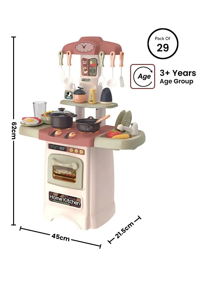 فاميلي سنتر مجموعة اللعب التظاهري مطبخ فاشن كيتشن مزودة بأضواء وأصوات من 29 قطعة طراز 196-195 62x45x21.5سم - Image 1