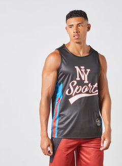 ABOF Basic Regular Fit Round Neck NY Sport Printed Vest Grey Shine  - Image 1