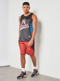 ABOF Basic Regular Fit Round Neck NY Sport Printed Vest Grey Shine  - Image 2