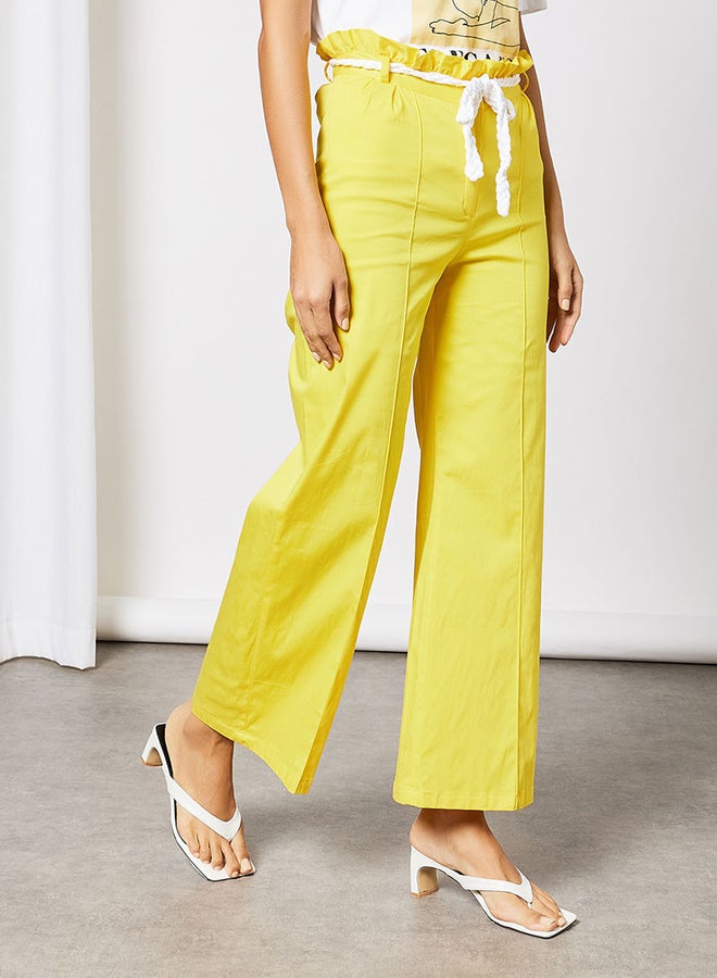 Blue Saint High-Rise Wide Leg Pants Yellow  - Image 1