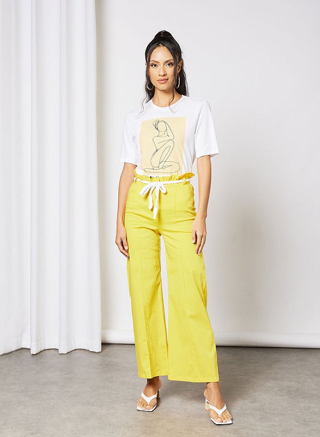 Blue Saint High-Rise Wide Leg Pants Yellow  - Image 3