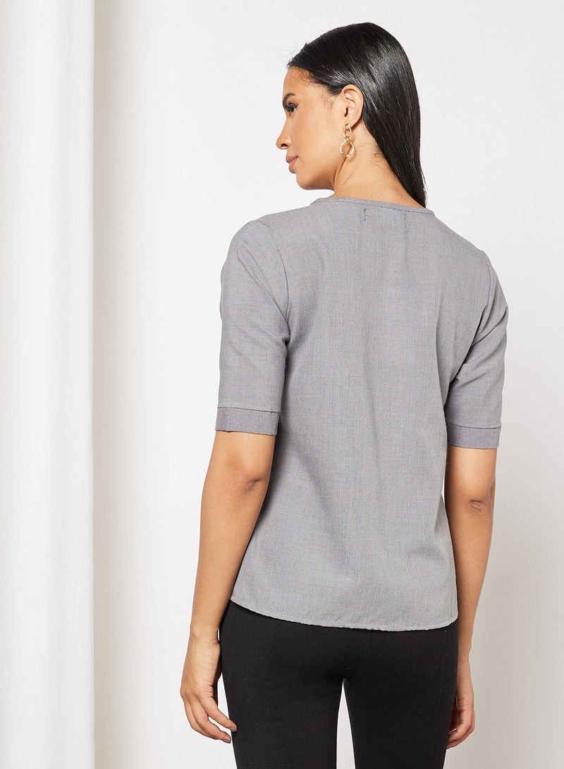 Blue Saint Short Sleeve Top Grey  - Image 2