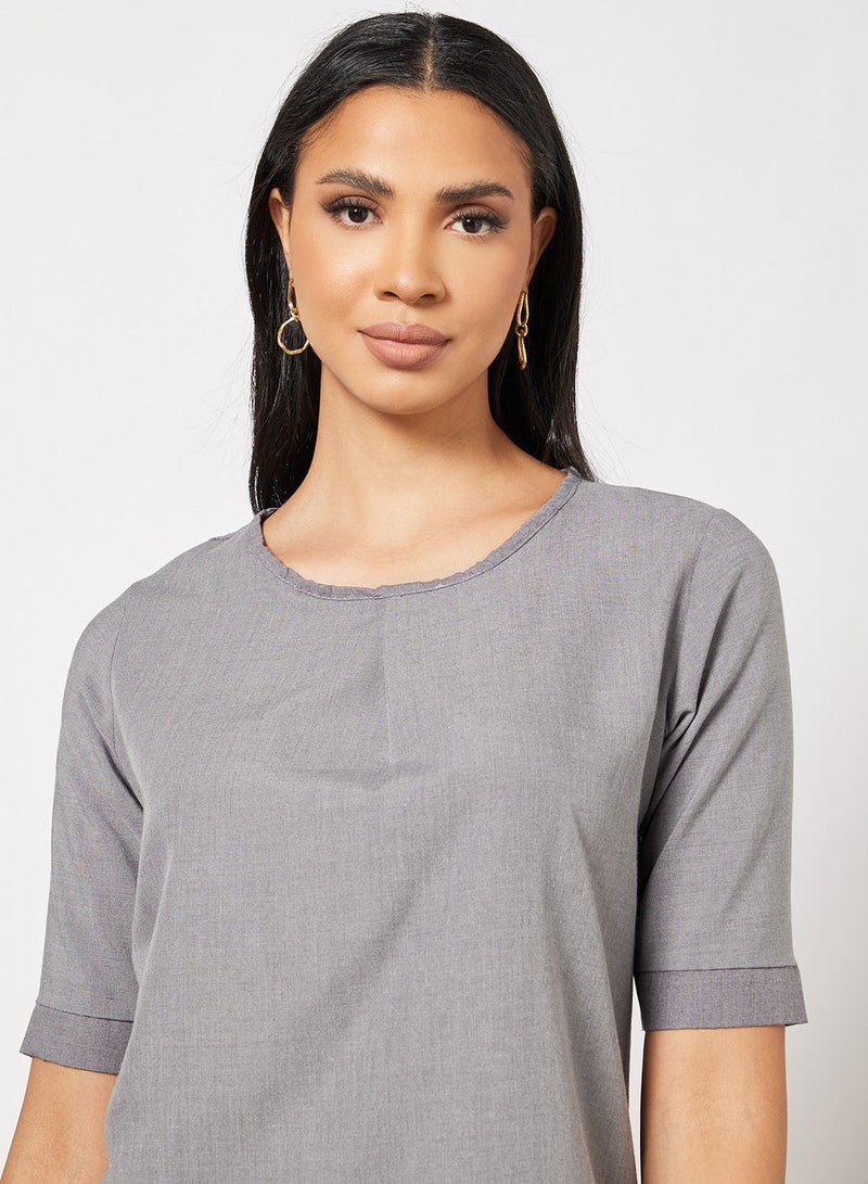 Blue Saint Short Sleeve Top Grey  - Image 3