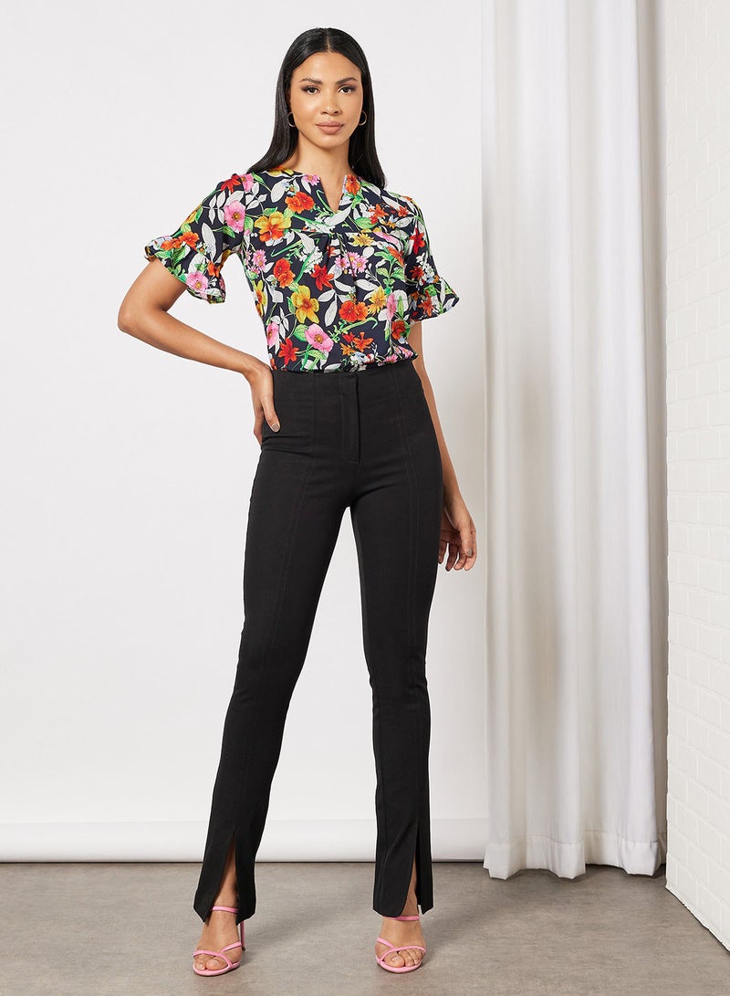 Blue Saint Floral Print Top Multicolour  - Image 4