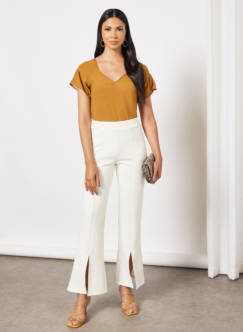 Blue Saint - V-Neck Top Brown - Image 1