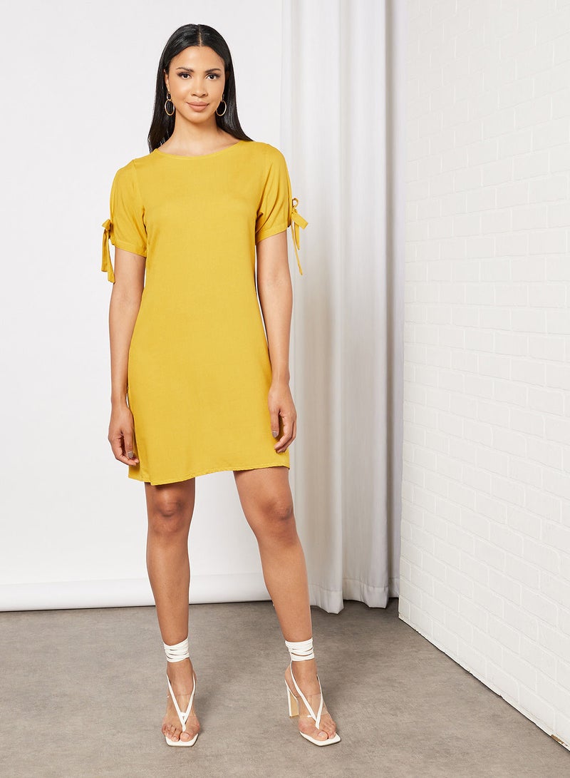 Blue Saint Tie Sleeve Dress Yellow  - Image 1