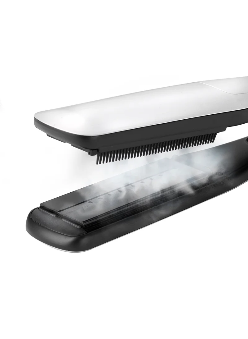 babyliss Steam Lustre Professional Hair Straightener | Advanced Ceramic 36mm Broad Heating Plate | 5 Heat Settings From 170-210°C | 360° Surround Steam Technology For Smooth Hair | ST595SDE Silver