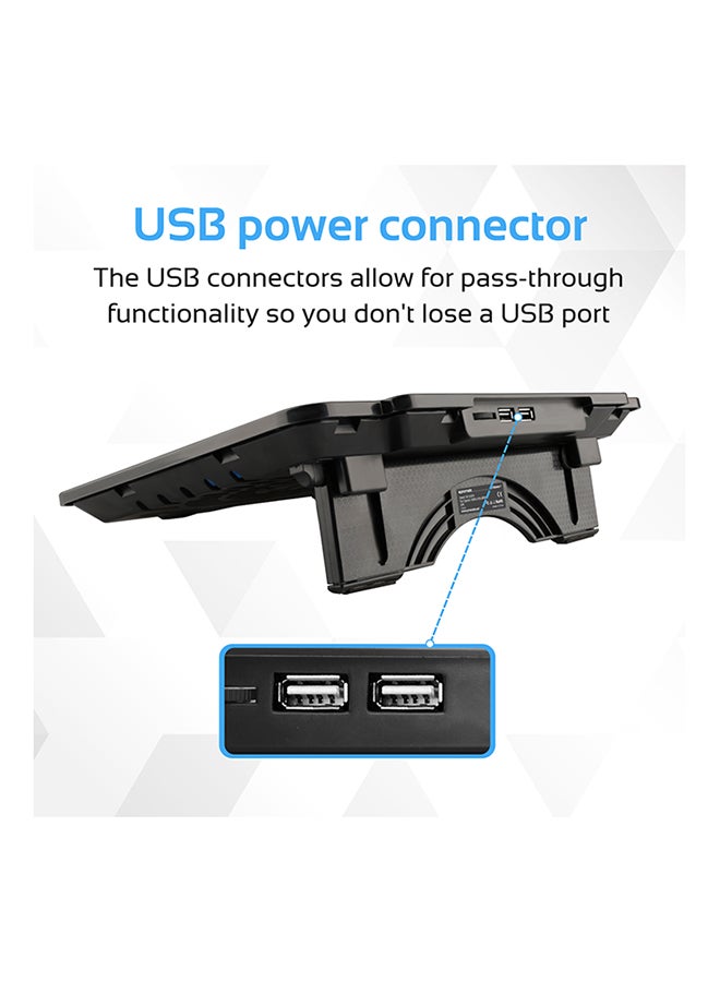 PROMATE - Universal High-Performance Laptop Dual USB 2 Wired Cooling Pad Black - Image 1
