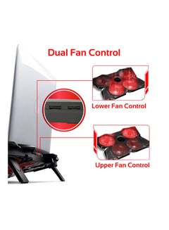 Gaming Laptop Wired Cooling Pad, Ergonomic High-Speed Laptop Cooling Pad with 4 Silent Cooling Fan, Dual USB Port, Adjustable Height, LED Speed Display, Cable Organizer and Ani-Slip Grip for Laptops up to 17 Inch - v1654758235/N13167500A_7