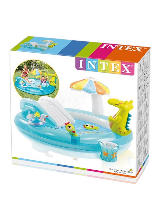 INTEX Unique Design Dinosaur Water Slide Play Center Inflatable Swimming Pool 203x173x89cm - Image 3