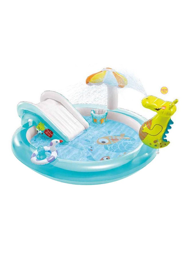 INTEX Unique Design Dinosaur Water Slide Play Center Inflatable Swimming Pool 203x173x89cm - Image 2