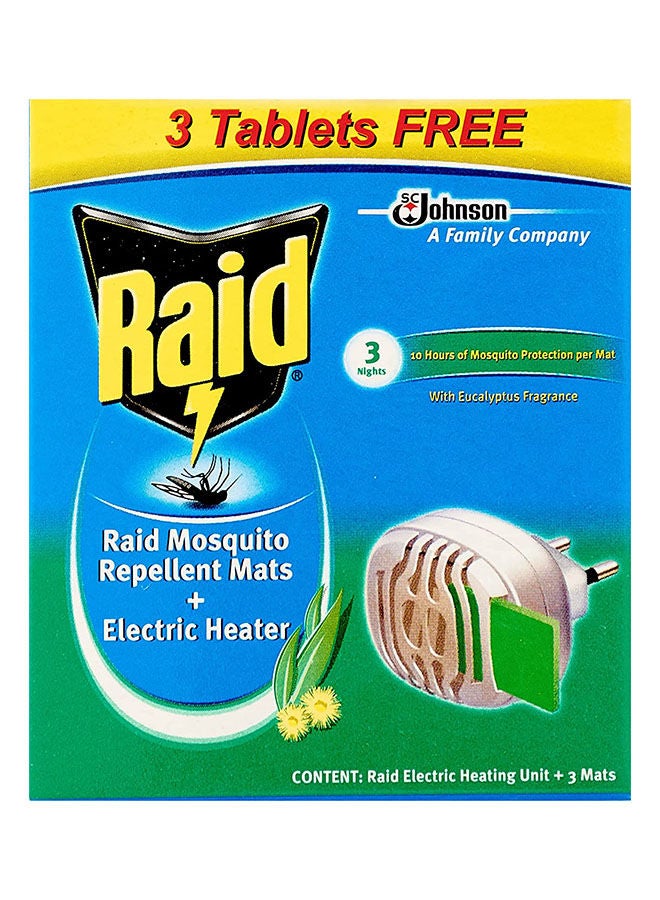 RAID - Electric Mosquito Repellent with 3 Tablets Eucalyptus Scent Green - Image 1