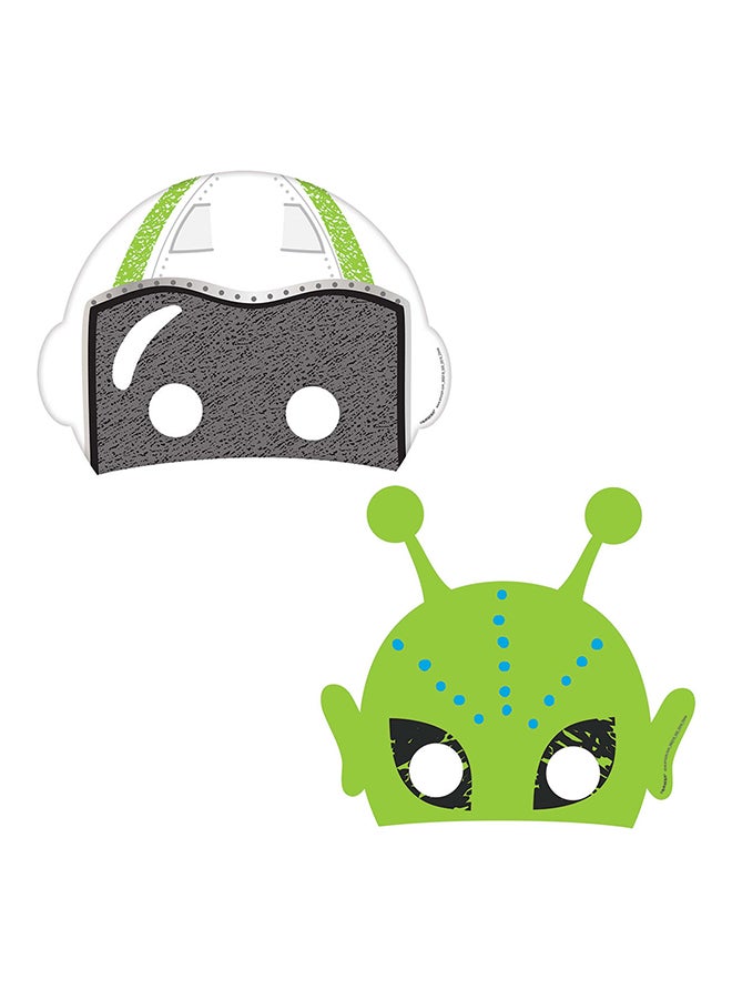 Amscan 8 Piece Blast Off Birthday Paper Masks 6.5x7.5x6.5inch - Image 1