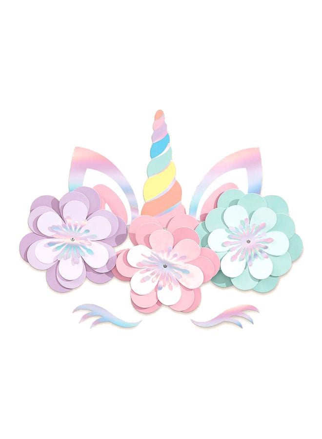 أمسكان طقم أدوات تزيين الحائط بتصميم يونيكورن وقوس قزح سحري لأعياد الميلاد - Image 1