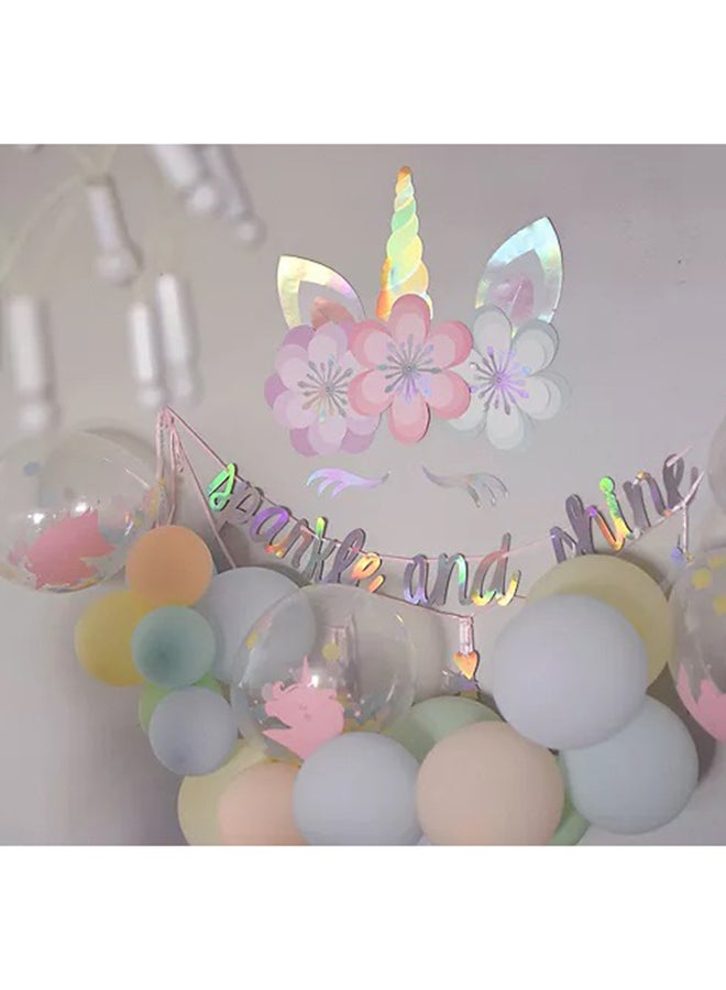 أمسكان طقم أدوات تزيين الحائط بتصميم يونيكورن وقوس قزح سحري لأعياد الميلاد - Image 4