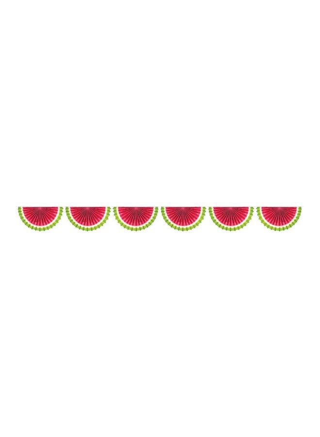 Amscan Watermelon Fan Bunting Paper Garland 17.53x25.15x1.59cm - Image 1
