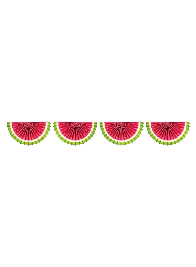 Amscan Watermelon Fan Bunting Paper Garland 17.53x25.15x1.59cm - Image 2