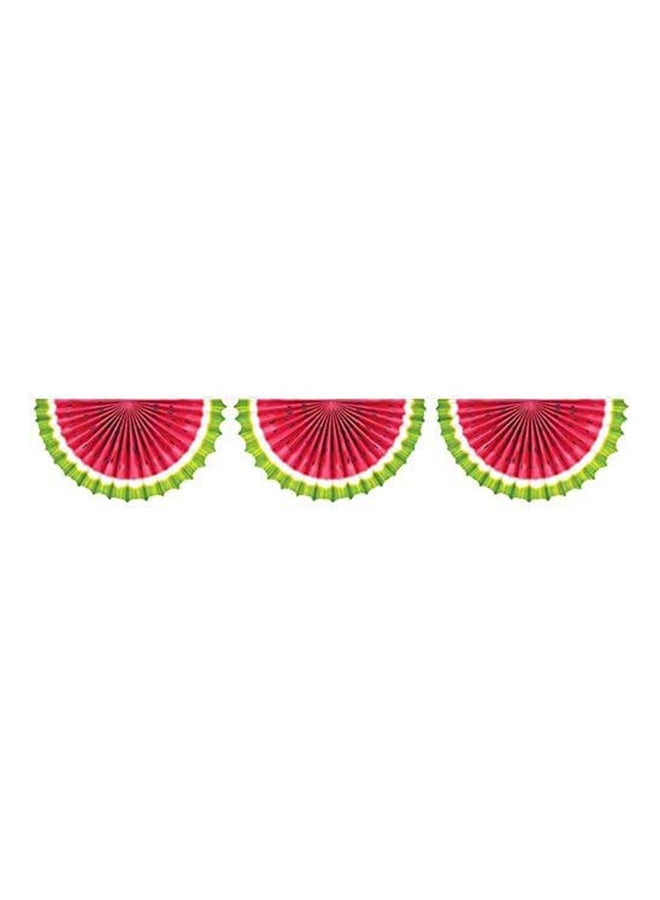 Amscan Watermelon Fan Bunting Paper Garland 17.53x25.15x1.59cm - Image 3