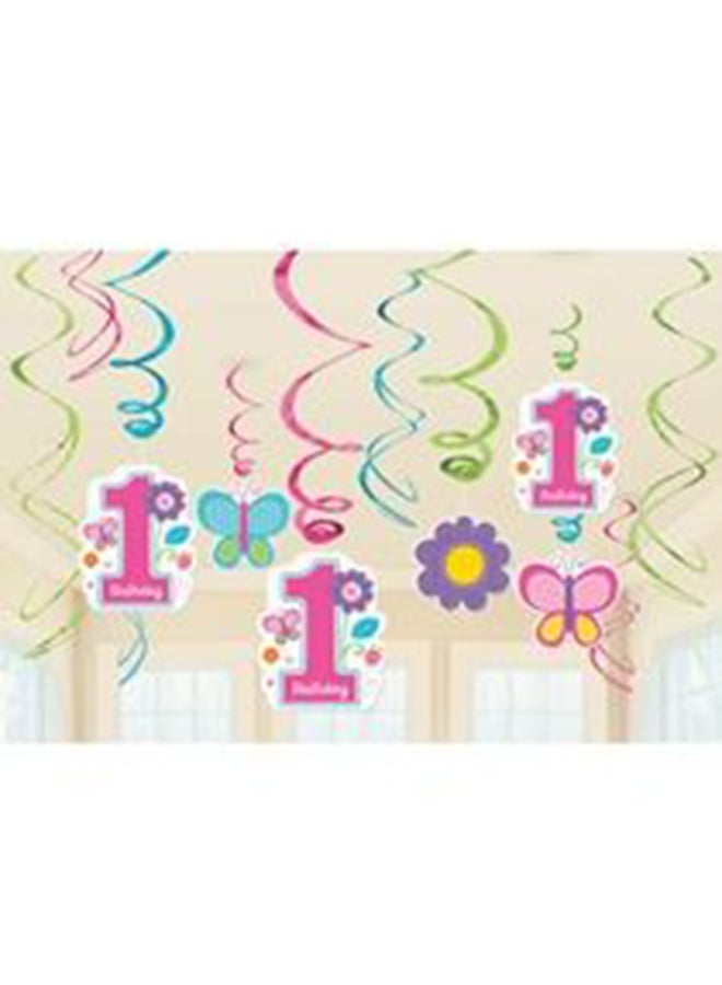 Amscan Sweet Birthday Girl Swirl Decoration 25.4x24.13x0.76cm - Image 2