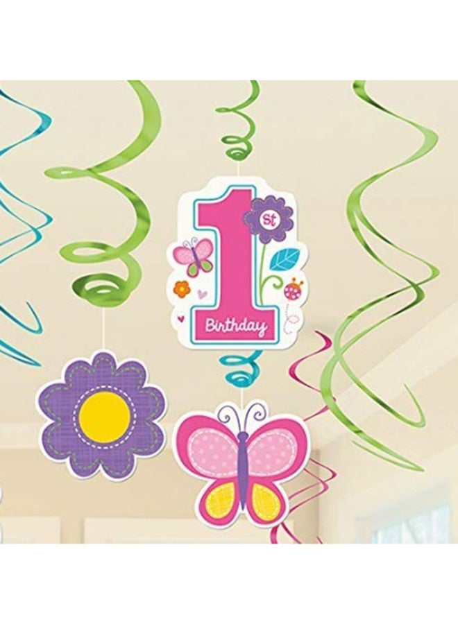 Amscan Sweet Birthday Girl Swirl Decoration 25.4x24.13x0.76cm - Image 3