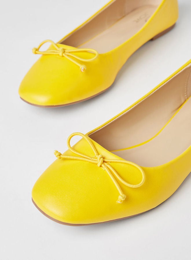 Jove - Stylish Comfortable Slip-On Flat Ballerina Yellow - Image 1