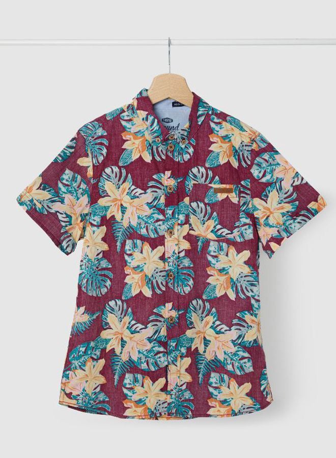 Earthbound Printed Short Sleeves Shirt Rhododendron  - Image 1