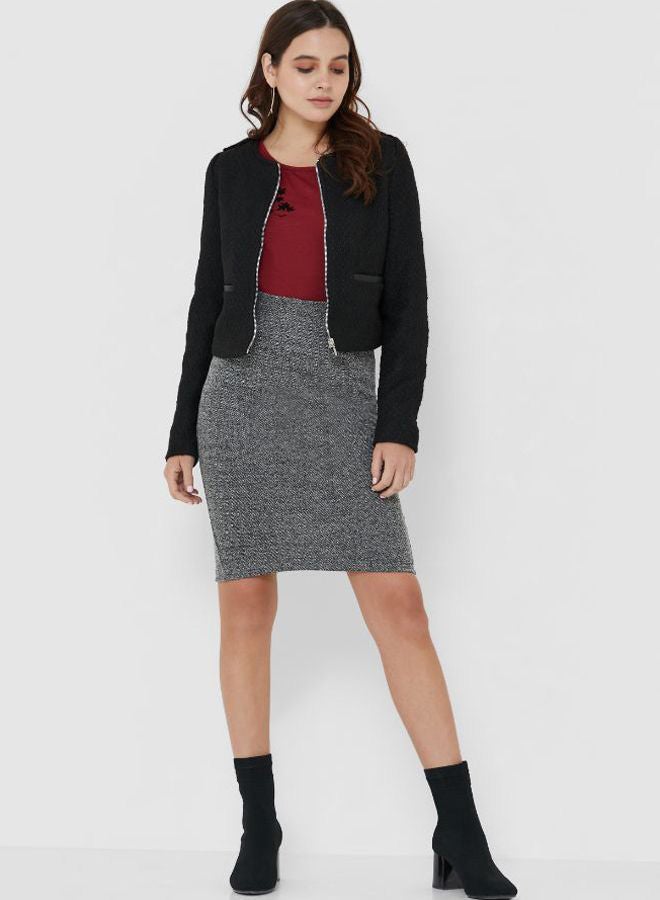 Emoi by Emonite Solid Design Midi Skirt Anthracite  - Image 3