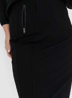 Emoi by Emonite Solid Design Midi Skirt Black  - Image 4